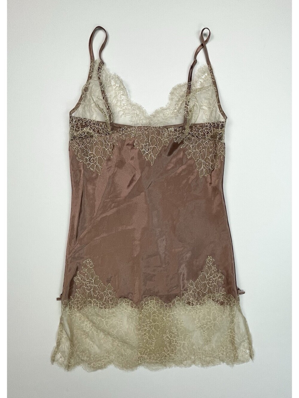 Victoria's Secret Dusty Rose Pink Lace Satin Slip Bow Trim Size XS